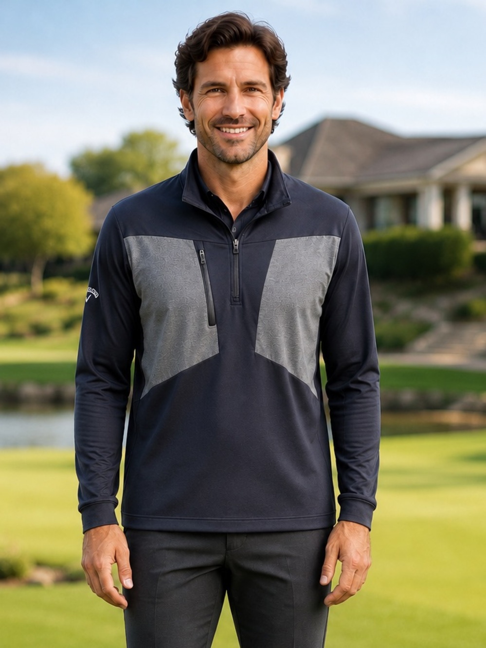 Callaway Weather Series Men’s XL Black Gray Quarter Zip Golf Pullover Jacket